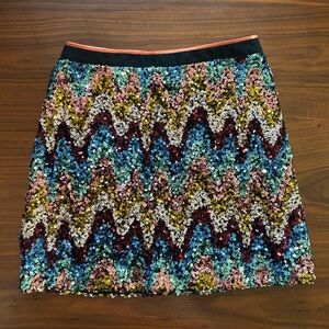Anthropologie Vibrant Sequin Mini Skirt